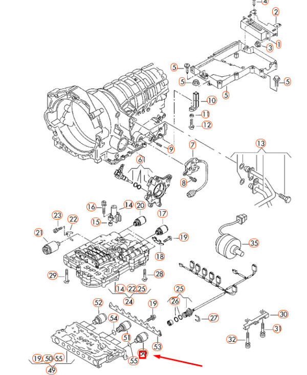 01L927333 - NEW AUDI A6 C5 AUTOMATIC TRANSMISSION PRESSURE-RELIEF VALVE 01L927333 ORIGINAL