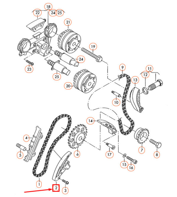 021109467 - Audi A3 8P Control Chain Clamp 021107967 NEW REAL