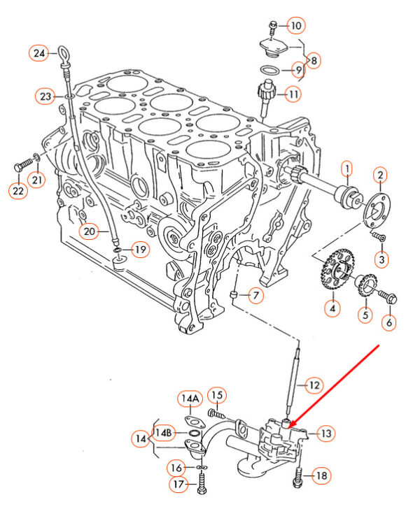 021115105B - New Audi TT 8N OIL PUMP 021115105B ORIGINAL