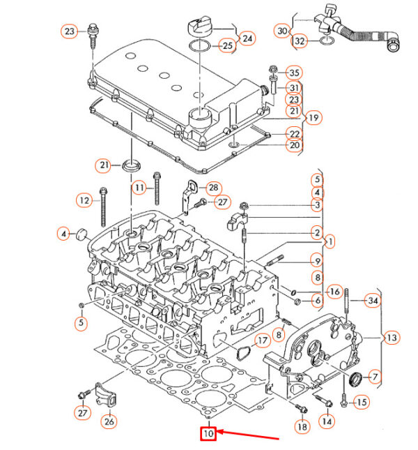 022103383M - NEW AUDI A3 8P CYLINDER HEAD GASKET METAL 022103383M