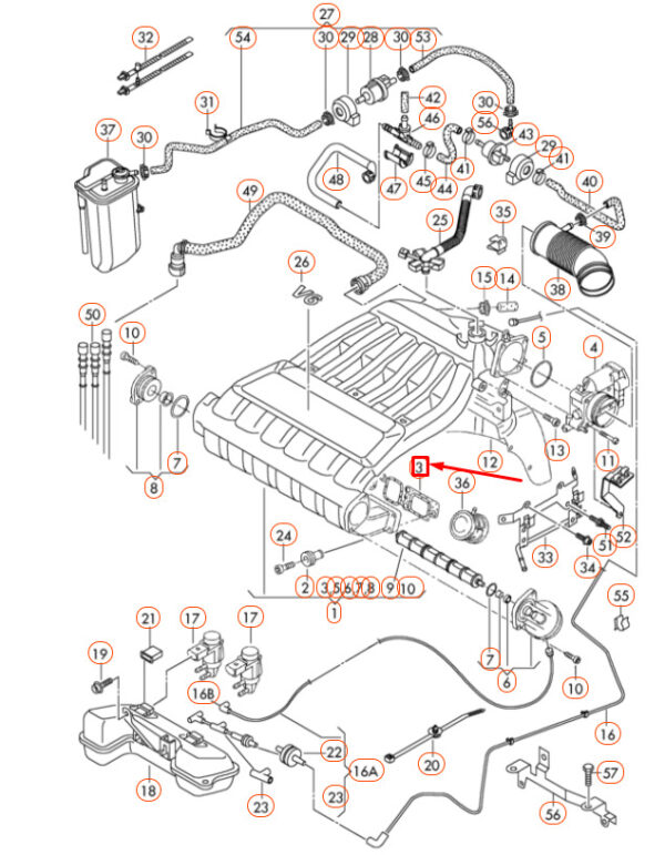 022133237C - Audi A3 8P engine intake manifold gasket 022133237C NEW ORIGINAL