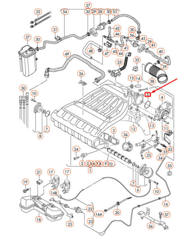 022133237D - NEW AUDI A3 8P INTAKE MANIFOLD HOUSING GASKET 022133237D ORIGINAL