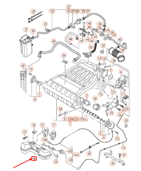 022133907A - NEW AUDI A3 8P ENGINE INTAKE DAMPER 022133907A
