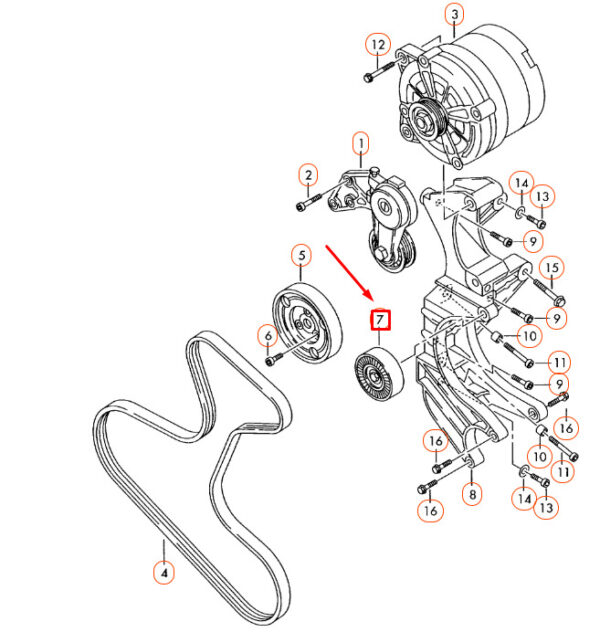 022145276A - NEW AUDI Q7 4L BELT TENSIONER PULLEY WITH BOLT 022145276A