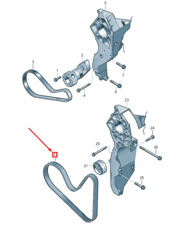 022145933AP - NEW AUDI A3 8P SERPENTINE DRIVE V-BAND 022145933AP ORIGINAL