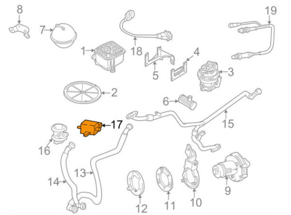 026906283J - NEW AUDI 100 44Q VACUUM SOLENOID SUCTION SYSTEM 026906283J 92-05 ORIGINAL