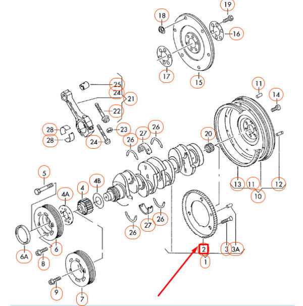 028105189B - NEW AUDI A3 8L CRANKSHAFT SPEED SENSOR RING 028105189B OEM