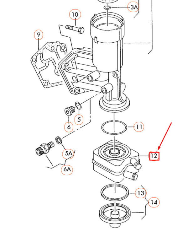 028117021L - NEW AUDI A3 8P ENGINE OIL COOLER 028117021L ORIGINAL