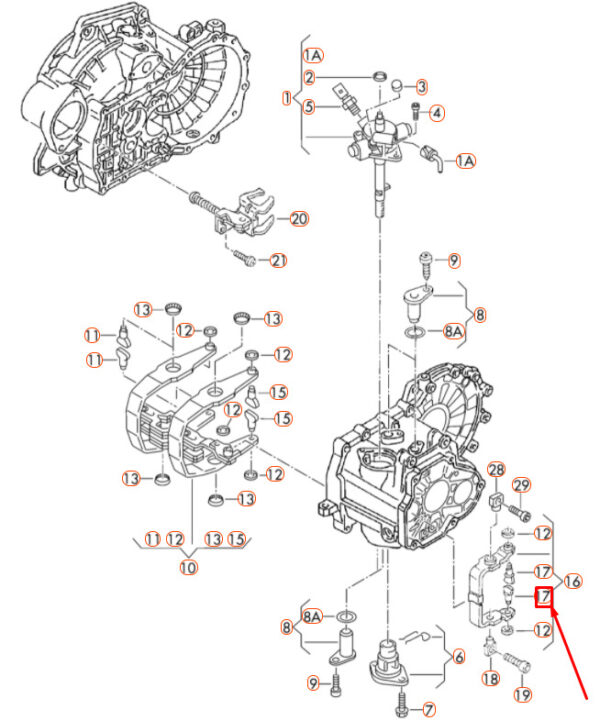 02A311585K - Audi A1 MK1 5th/6th Transmission Shift Segment 02A311585K NEW ORIGINAL