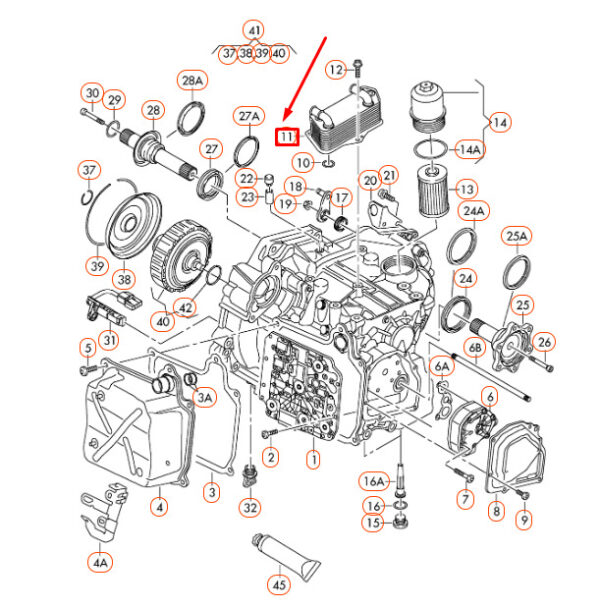 02E409061C - NEW AUDI TT 8J TRANSMISSION OIL COOLER 02E409061C