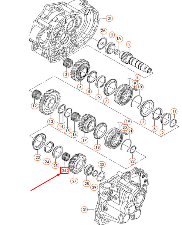 02F311115 - AUDI A3 8P GEARBOX NEEDLE BEARING 02F311115 NEW GENUINE