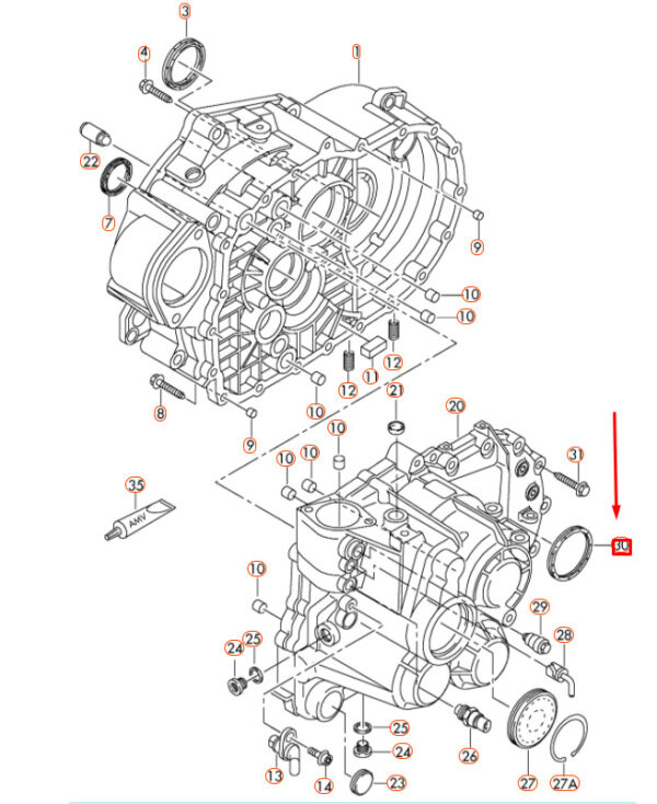 02M301189G - NEW AUDI A1 8X MANUAL DRIVESHAFT SEAL O-RING 02M301189G