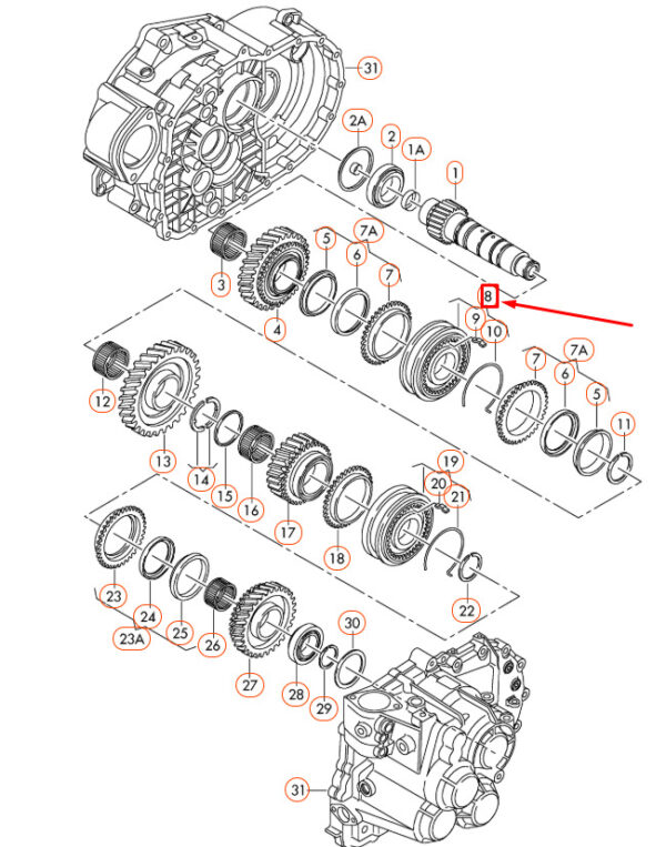 02M311239G - NEW AUDI A1 8X SYNCHRONIZING HUB WITH LOCKING COLLAR 02M311239G ORIGINAL