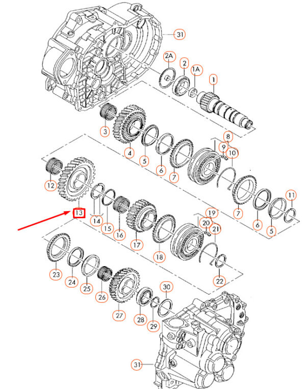 02M311251J - NEW AUDI A3 8P 1.GEAR CHANGE GEAR 02M311251J ORIGINAL
