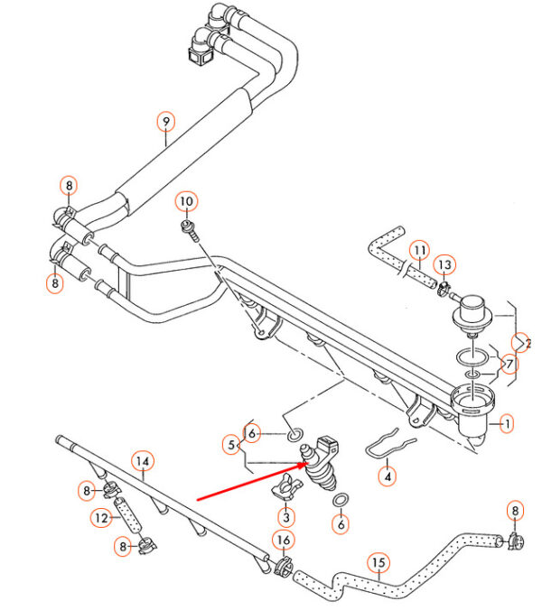 037906031AL - NEW VOLKSWAGEN GOLF MK5 FUEL INJECTOR 037906031AL 2 0 PETROL ORIGINAL