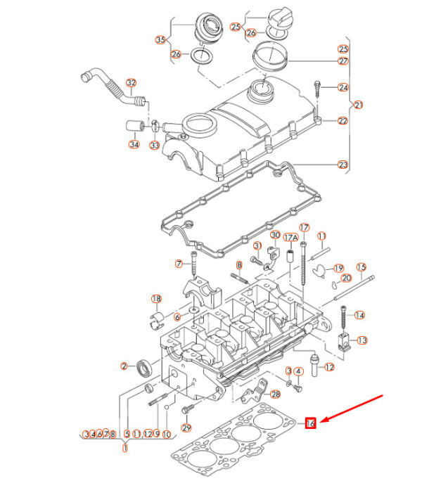 038103383DF - NEW AUDI A3 8P CYLINDER HEAD GASKET 157MM 038103383DF