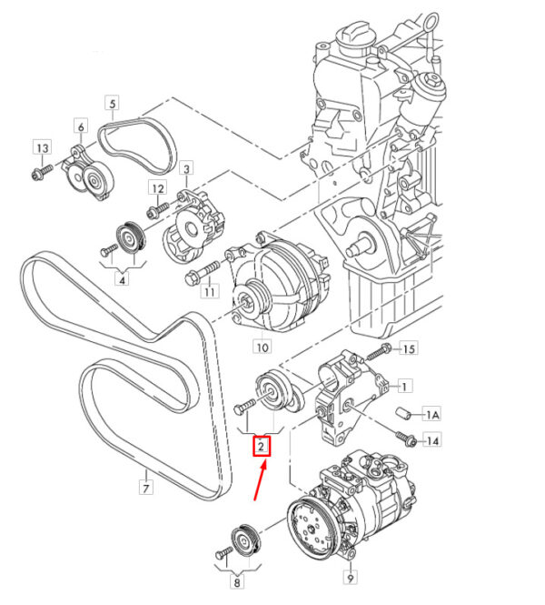 03C145299C - NEW AUDI A3 SPORTBACK 8P ALTERNATOR BELT SPANNER 03C145299C ORIGINAL