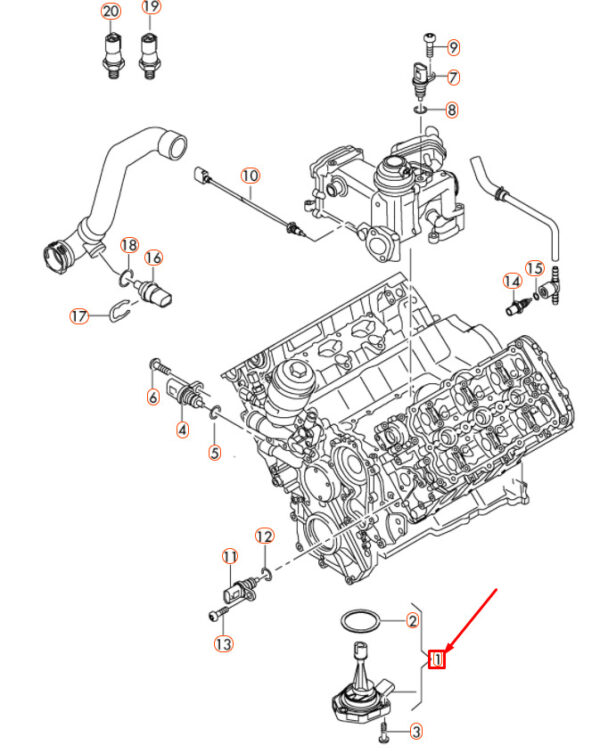 03C907660AA - NEW AUDI A4 B8 OIL LEVEL SENSOR 03C907660AA ORIGINAL