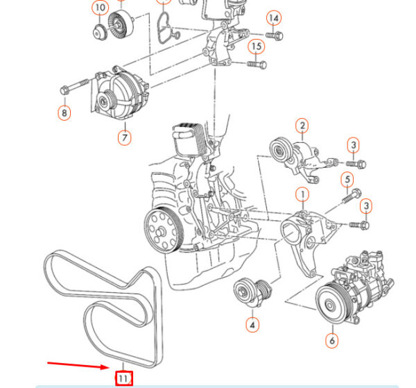 03F260849A - Audi A1 8X Polly V-rib Strap 03F260849A NEW REAL