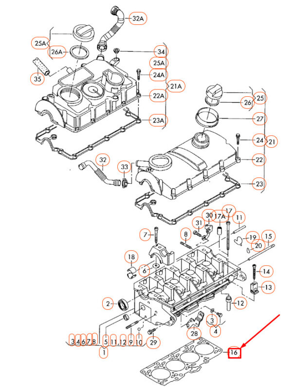 03G103383K - NEW AUDI A3 8P CYLINDER HEAD COVER 03G103383K ORIGINAL