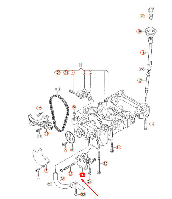 03G115105A - NEW AUDI A4 B7 OIL PUMP 03G115105A ORIGINAL