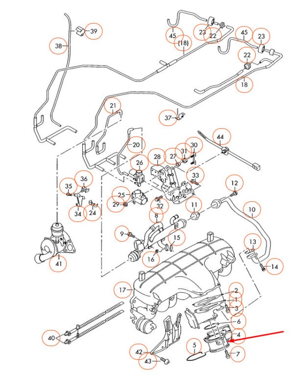 03G128063J - NEW A4 B7 THROTTLE BODY 03G128063J 2 0 TDI 103KW ORIGINAL