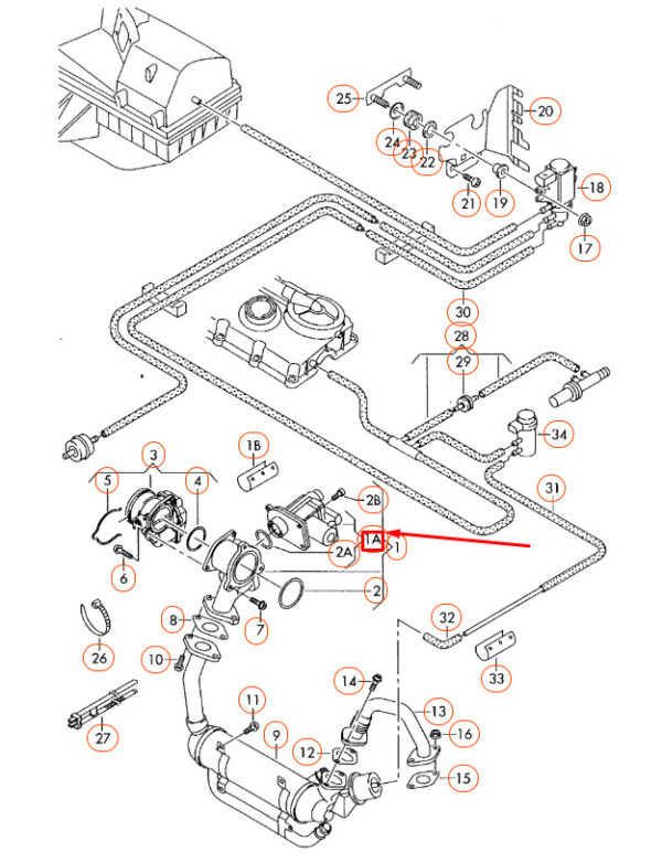 03G131502B - NEW AUDI A3 8P EXHAUST PERMANENT CIRCULATION VALVE 03G131502B ORIGINAL