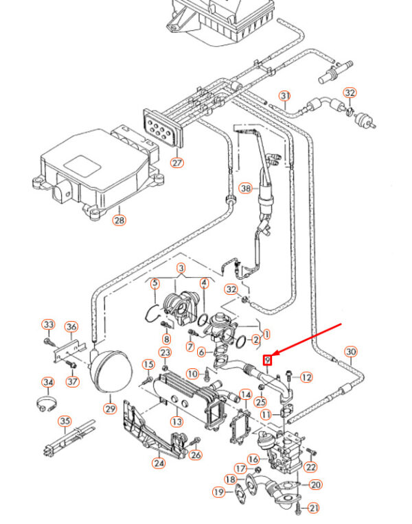 03G131521A - NEW OEM AUDI A3 8P EGR CONNECTING PIPE 03G131521A GENUINE