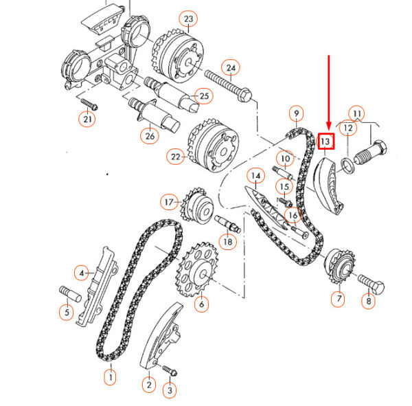 03H109509A - NEW AUDI Q7 4L ENGINE TIMING CHAIN TENSIONER 03H109509A