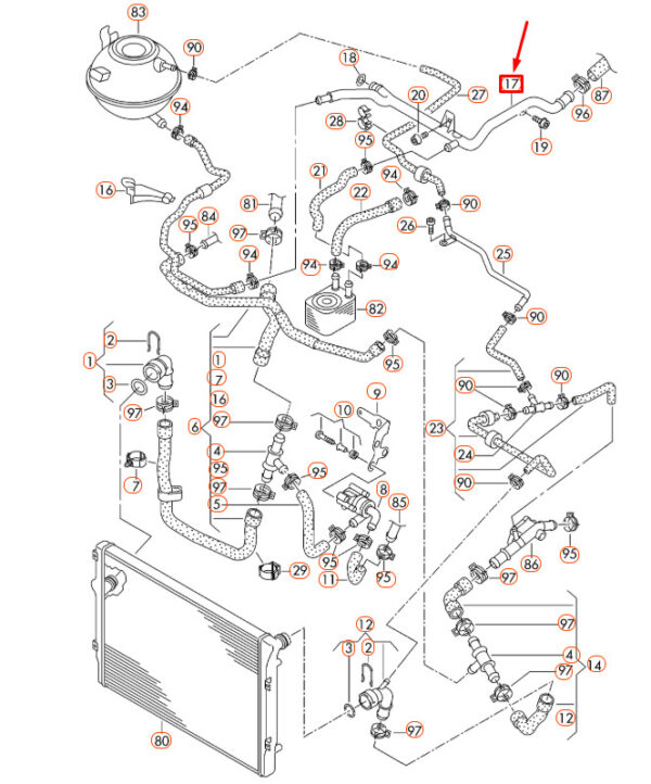03L121065H - NEW AUDI A3 8P COOLANT PIPE 03L121065H ORIGINAL