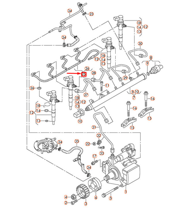 03L130235AF - NEW VOLKSWAGEN BEETLE A5 FUEL LINE SET 03L130235AF ORIGINAL