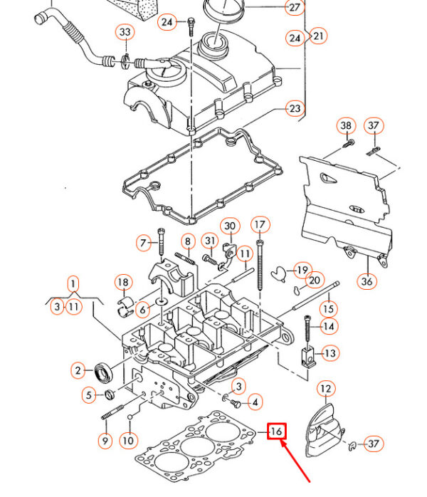 045103383AB - NEW AUDI A2 8Z CYLINDER HEAD GASKET 045103383AB