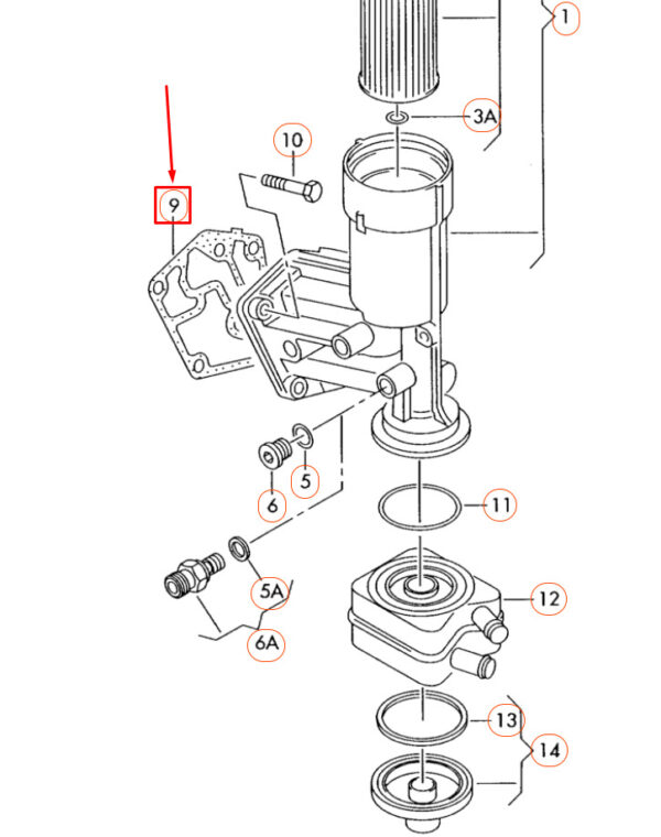 045115441 - AUDI A3 8P OIL FILTER HOUSING GASKET 045115441 NEW GENUINE