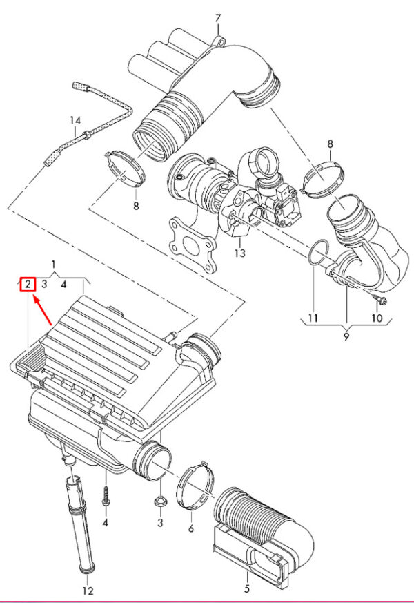 04E129620 - NEW AUDI Q3 8U ENGINE AIR FILTER 04E129620