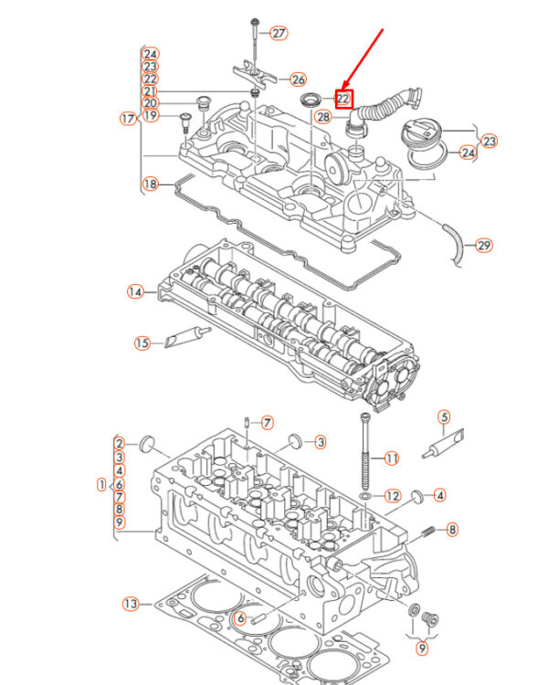 04L103070B - NEW AUDI A1 8X ENGINE CYLINDER HEAD COVER O-RING 04L103070B