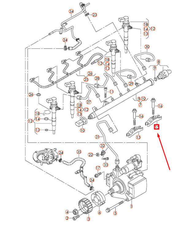 04L130216 - NEW AUDI A1 8X FUEL INJECTOR CLAMPING PLATE 04L130216 ORIGINAL