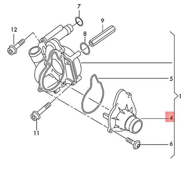 057121111C - NEW AUDI VW A8 COOLANT REGULATOR HOUSING WITH THERMOSTAT 057121111C ORIGINAL