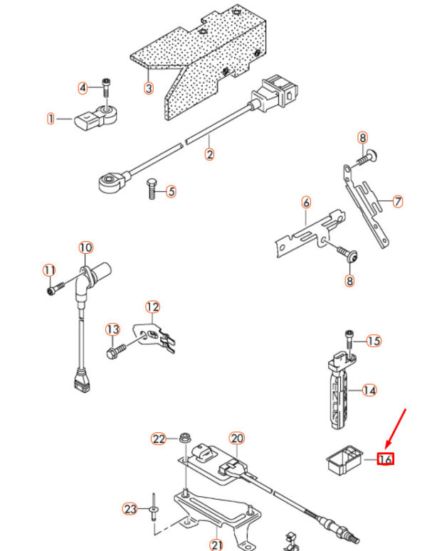 057906376A - Audi Q7 4L engine speed sensor grommet 057906376A NEW REAL