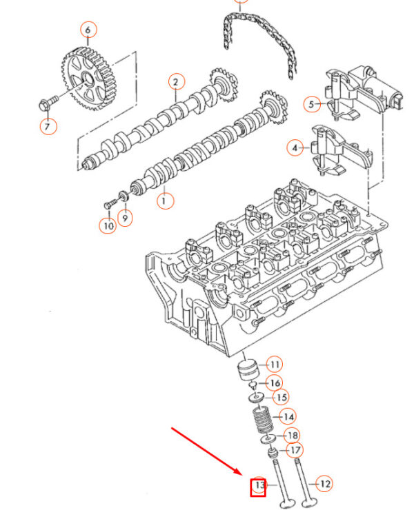 058109611E - NEW AUDI A3 8L EXHAUST VALVE 058109611E