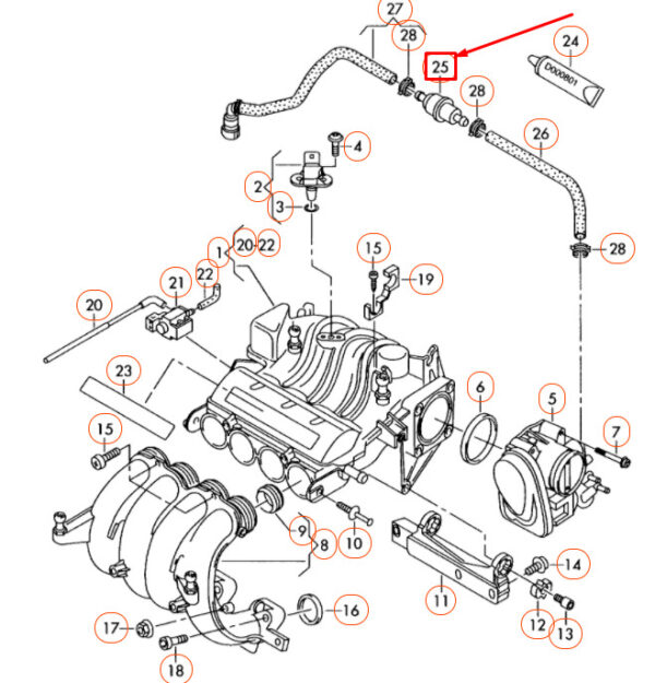 058133517B - Audi A3 8P vacuum system control flush solenoid valve 058133517B NEW ORIGINAL
