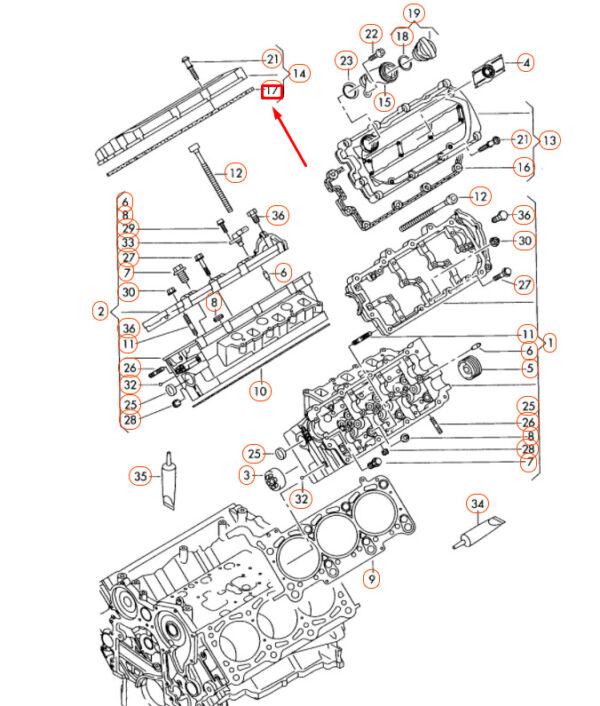 059103483N - Audi A4 B7 cylinder head hood gasket cylinder 1-3 059103483N NEW