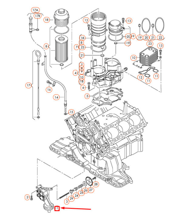 059115105CB - NEW AUDI Q7 4L OIL PUMP 059115105CB ORIGINAL