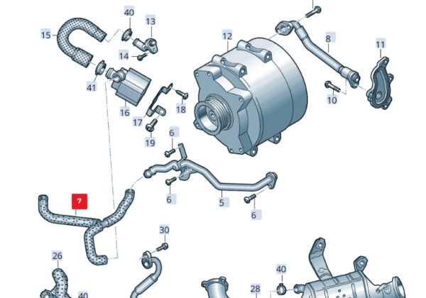 059121051N - NEW AUDI Q8 4MN WATER COOLING HOSE 059121051N ORIGINAL