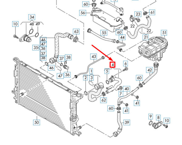059121071CR - NEW AUDI A6 C7 LEFT COOLANT LINE 059121071CR ORIGINAL