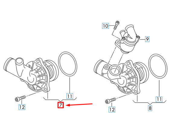 059121111AA - NEW AUDI A4 AVANT B8 THERMOSTAT 0591211AA ORIGINAL