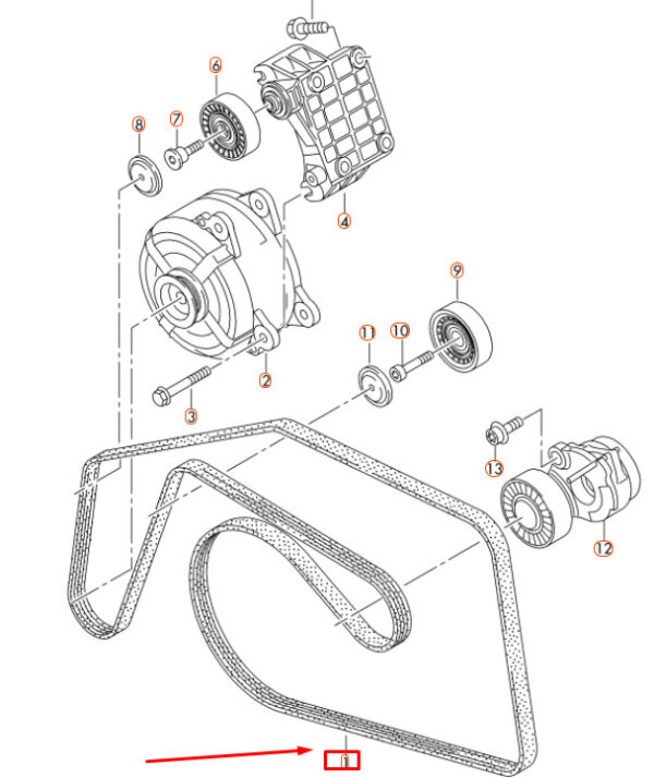 059903137BA - NEW AUDI A8 D4 SERPENTINE POLY V BELT 059903137BA