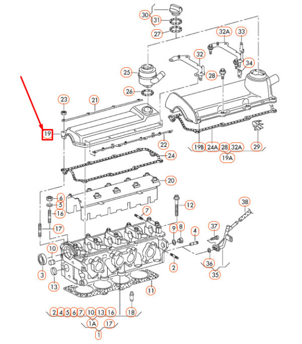 06A103475C - NEW AUDI A3 8L CYLINDER HEAD COVER 06A103475C OEM