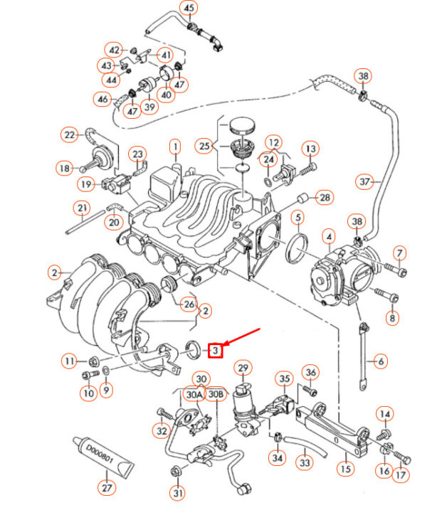 06A133398F - NEW AUDI A3 8L ENGINE INTAKE MANIFOLD GASKET 06A133398F ORIGINAL