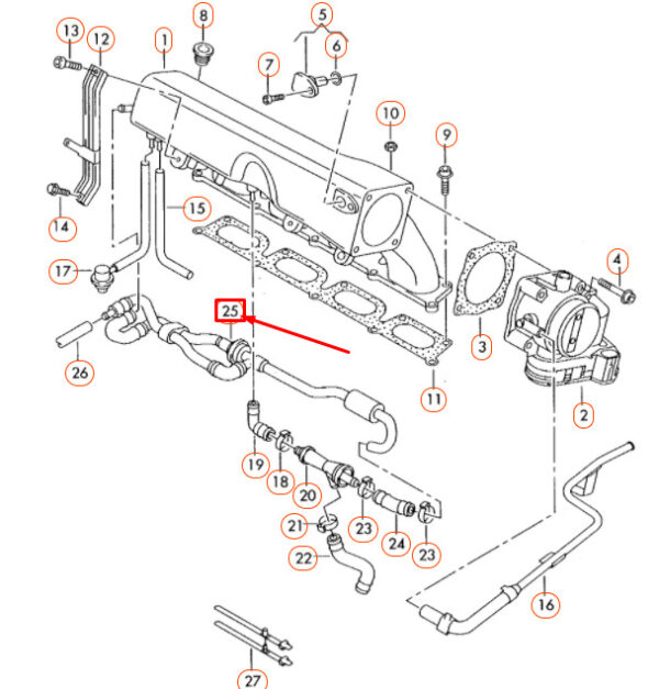 06A133789 - New Audi TT 8N ENGINE AIR INTAKE HOSE 06A133789