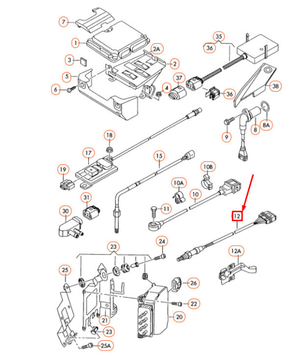 06A906262BS - AUDI A3 8P Lambda Probe Behind Catalyst 4 Pin 06A906262BS NEW GENUINE